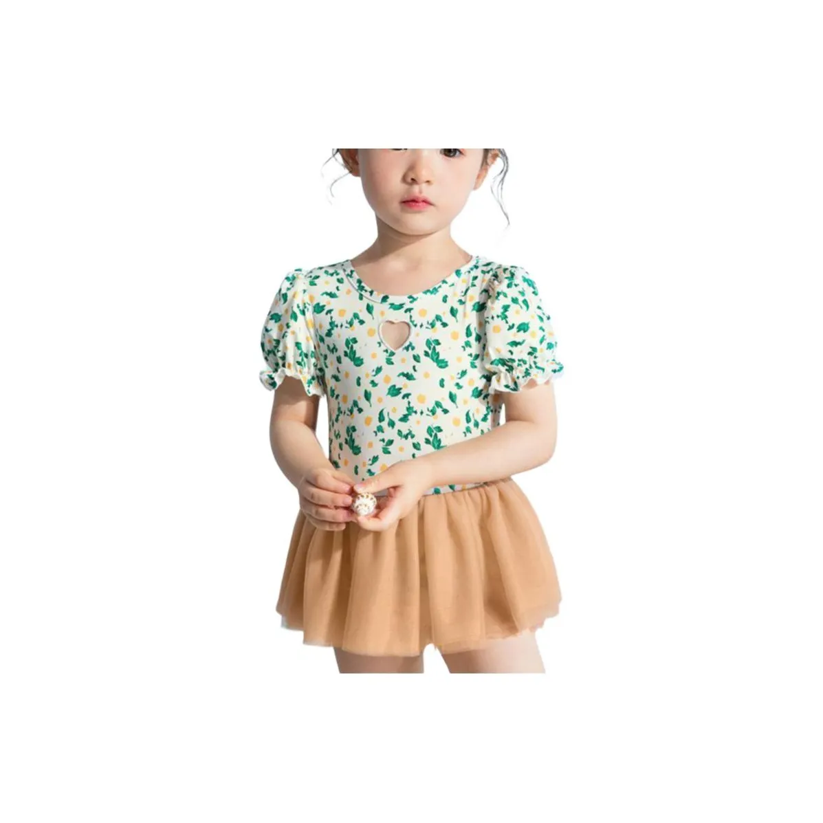 JELLYBABY Детский купальник белый с цветами для малышей