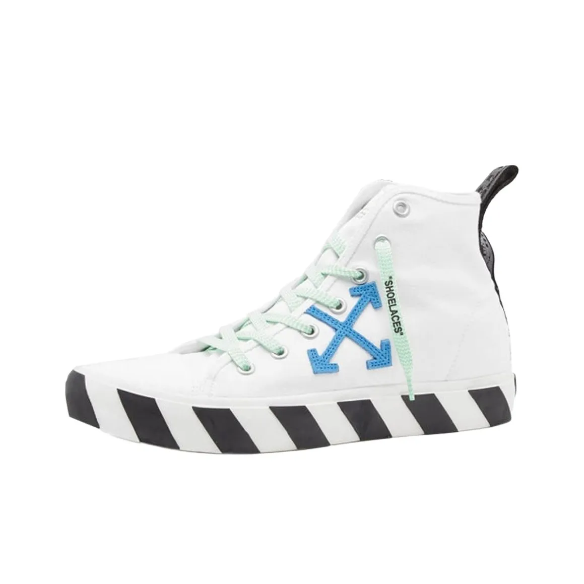 OFF WHITE Mid Top Vulcanized Canvas Sneaker 'White Blue Green Black'