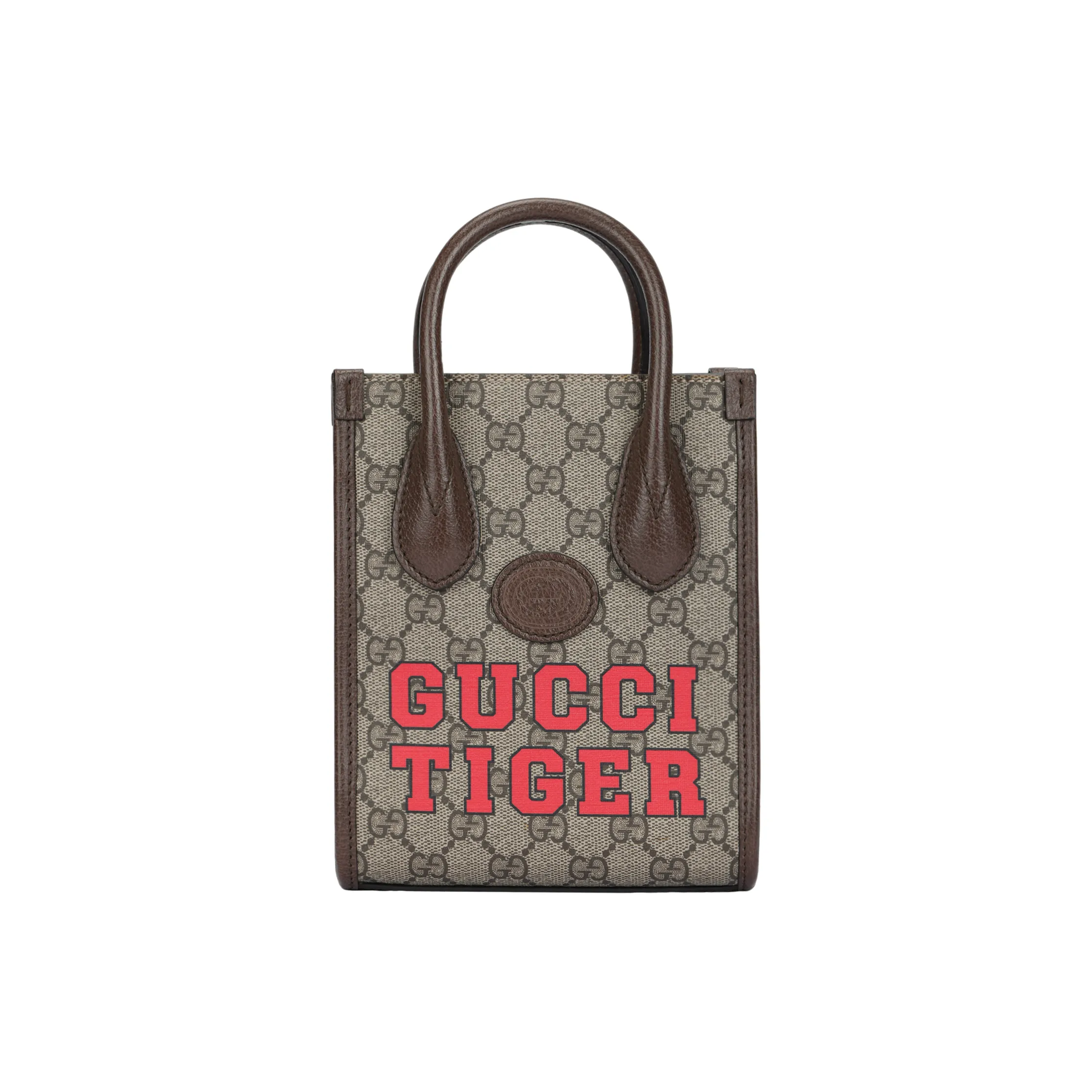 GUCCI Leather Tote Bag, Shopping Bag, Handbag, Shoulder Bag, Crossbody Bag Mini Men's Brown