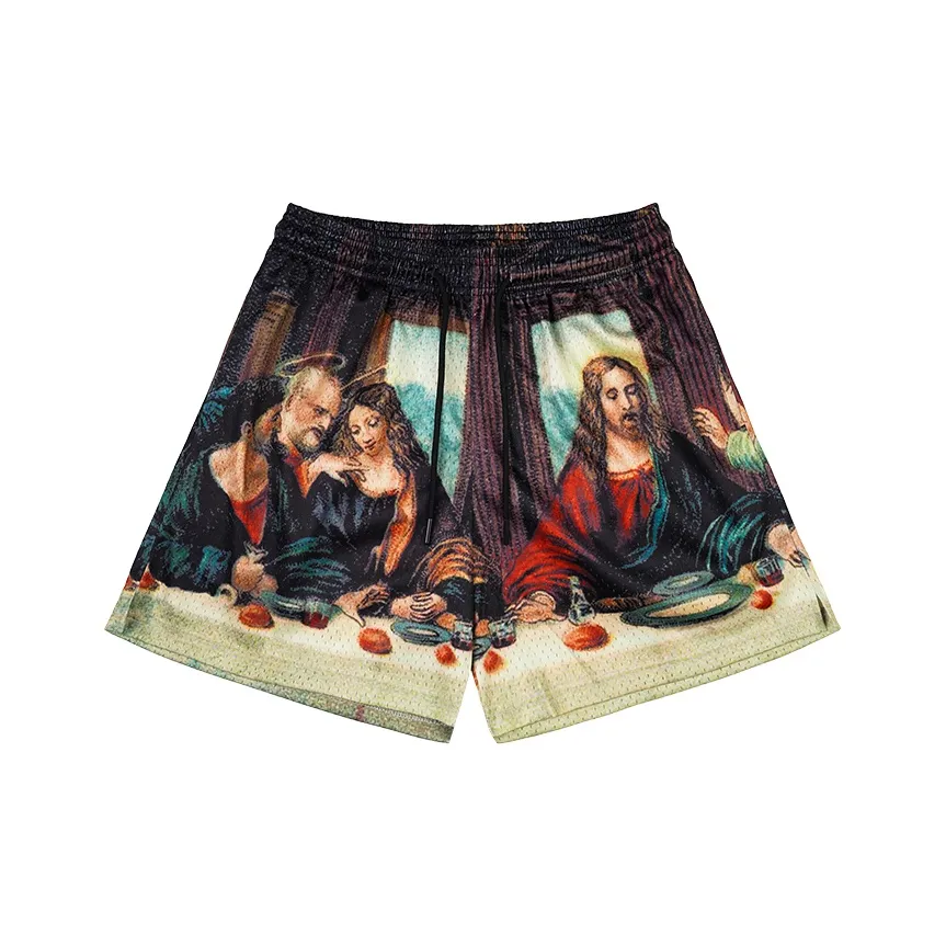BKCXZICE The Last Supper Шорты Коричневый Унисекс Спортивные шорты