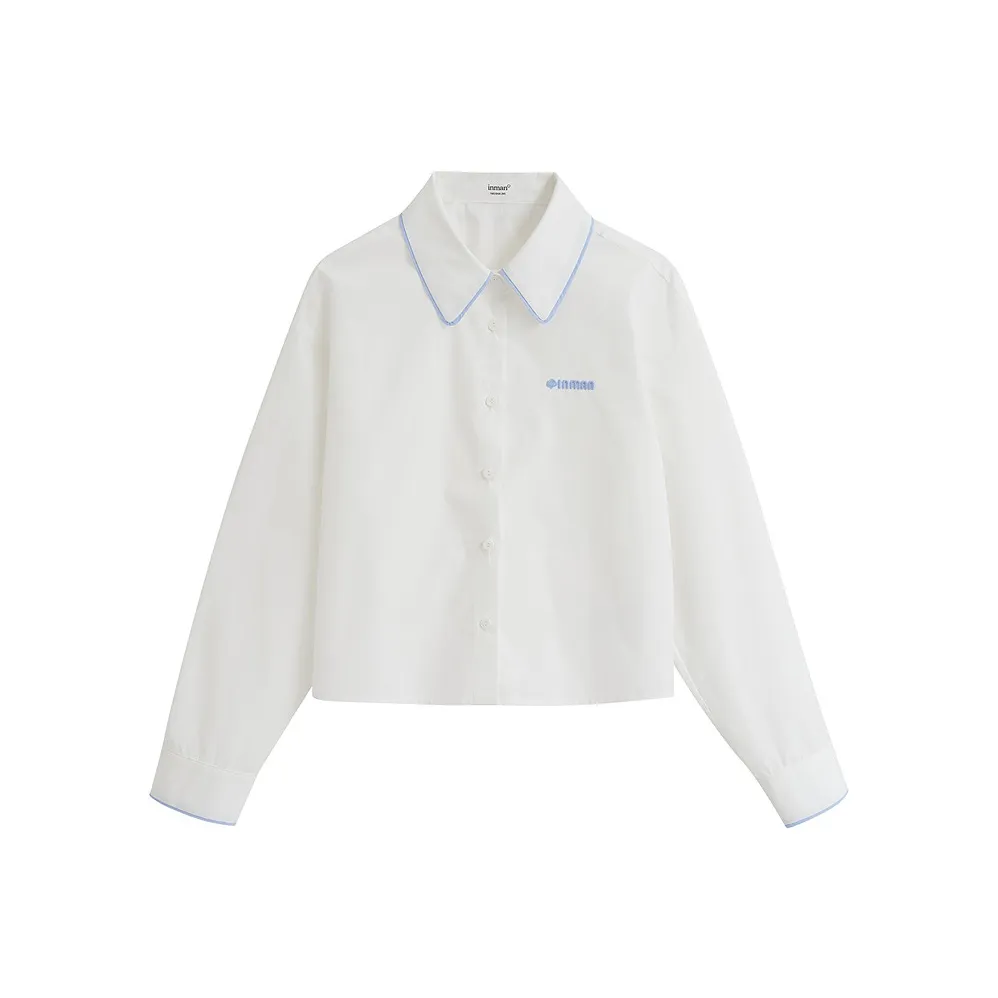 Inman Свидание TREASURE совместный бренд Уменьшение Пре Осенний Костюм Элегантность Доступный Стильный ОСЕНЬ Мода ATMOSPHERE Рубашка Женская