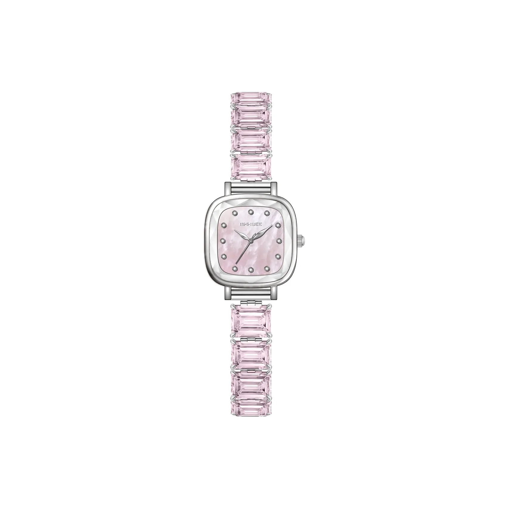 MXXSEE Коробка Greeting Card Writing Service Кварцевый механизм Нержавеющая сталь Ремешок для часов Женские часы Белый циферблат