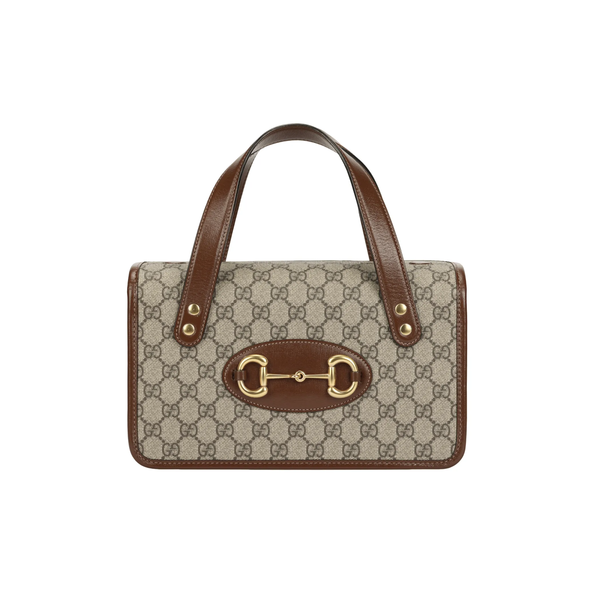 GUCCI Horsebit 1955 Small Top Handle ShoulderBag Female Brown