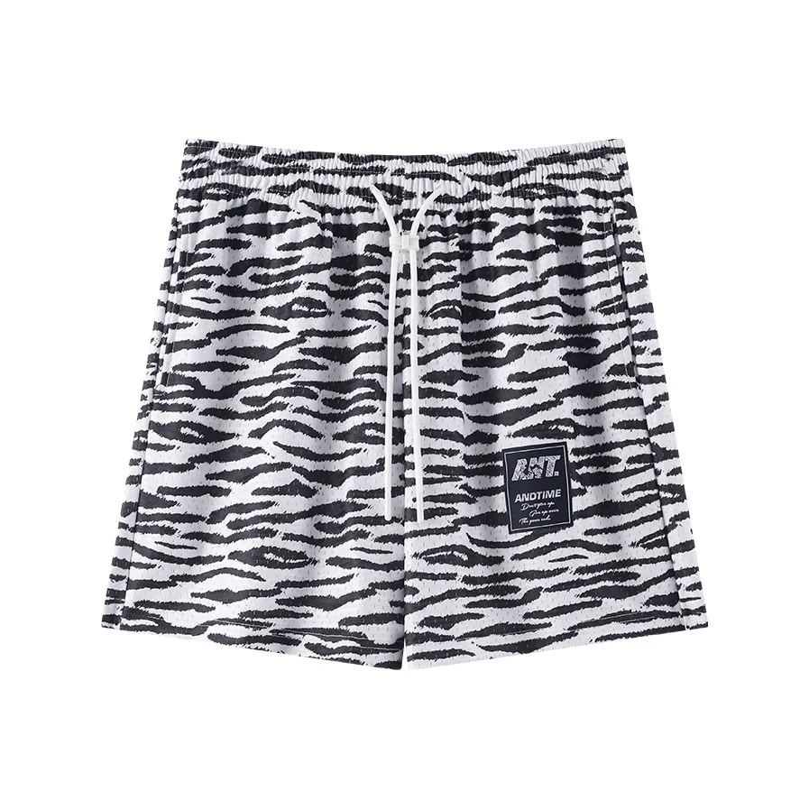ANDTIME Зебра с принтом Шорты Белый Серый Унисекс Повседневные шорты