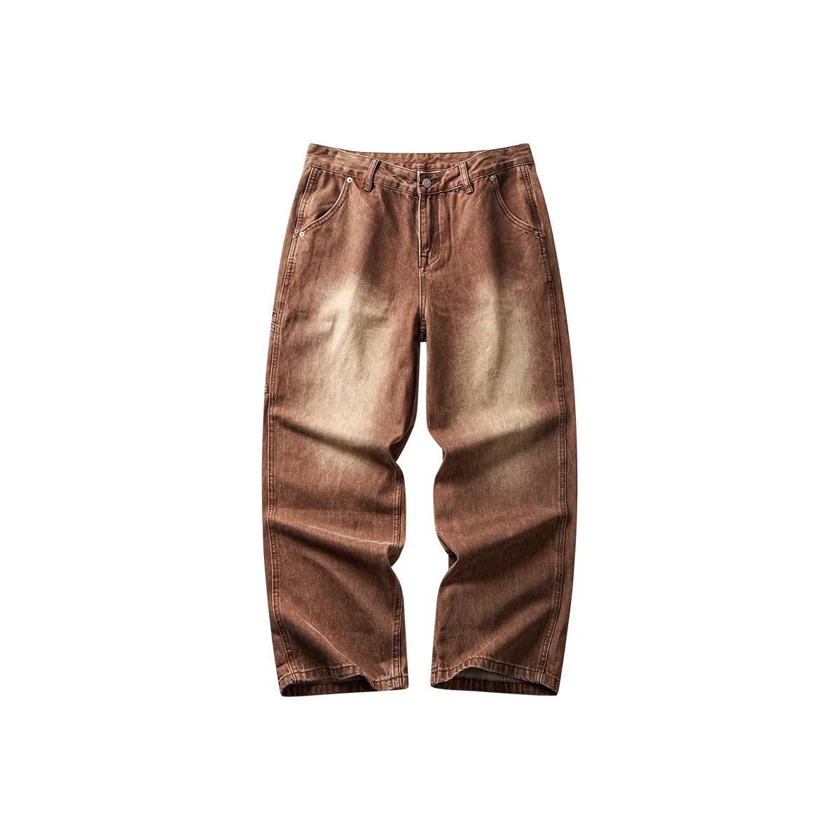 HZWH Винтажный коричневый Мужские Джинсы