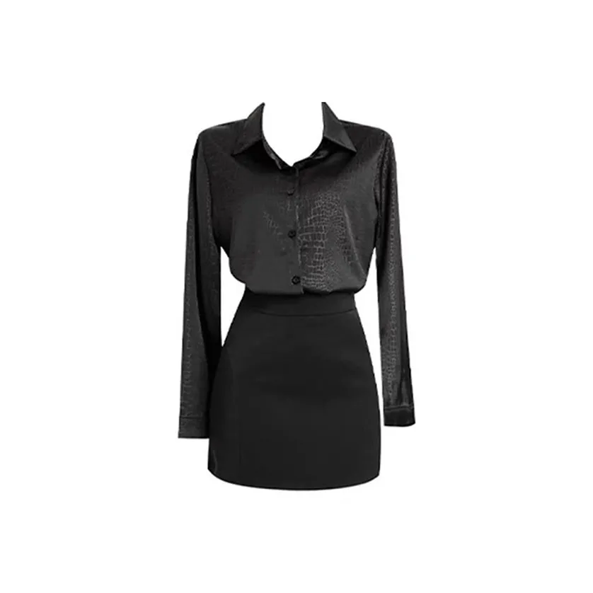 MARIE·COCO Черный топ + Юбка Женские Комплекты с юбкой