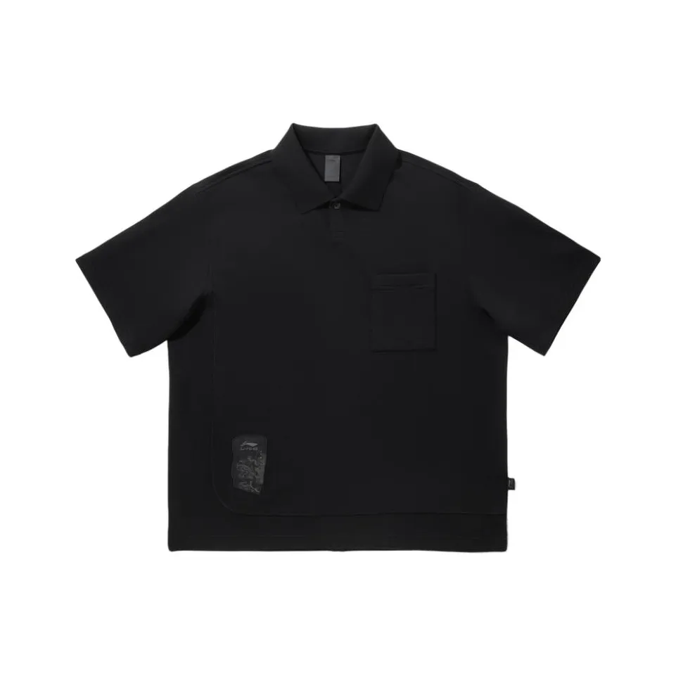 LINING Свободный крой Удобное короткое мужское поло с короткими рукавами