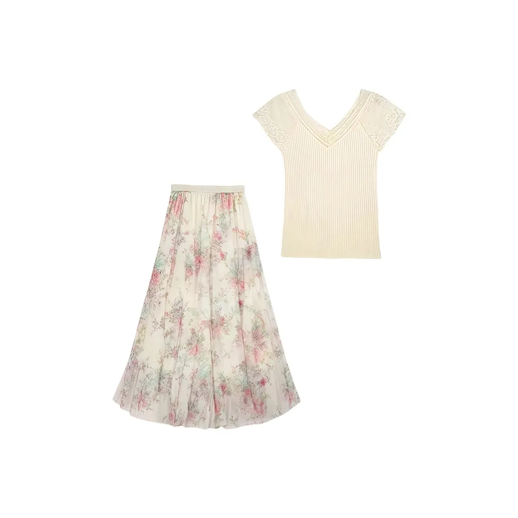 Nathania Белый Женские Комплекты с Юбкой