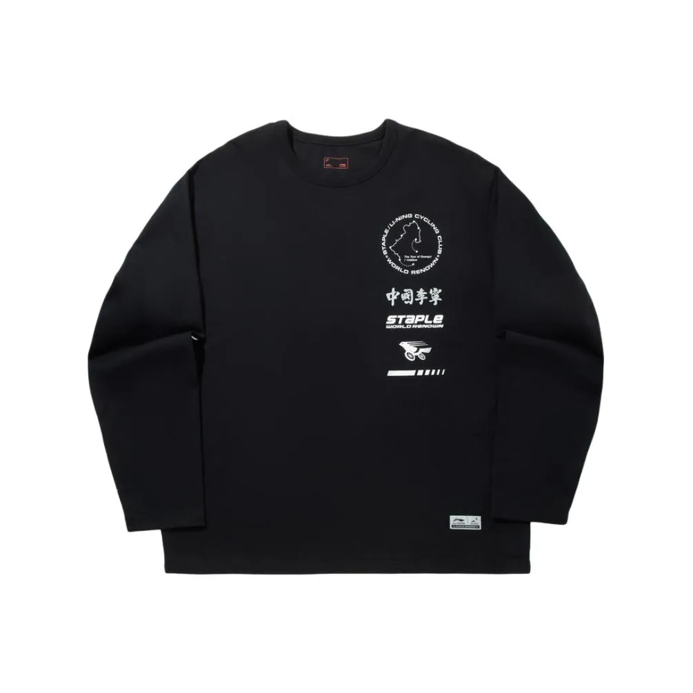 LINING Staple Коллаборация Коллекция Длинный рукав Т-рубашка Мужская Черная