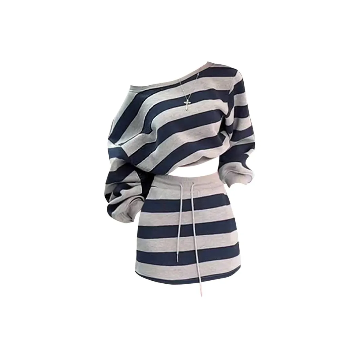 Meanalot Полосы Комплекты Одежды Женские Юбка Комплекты