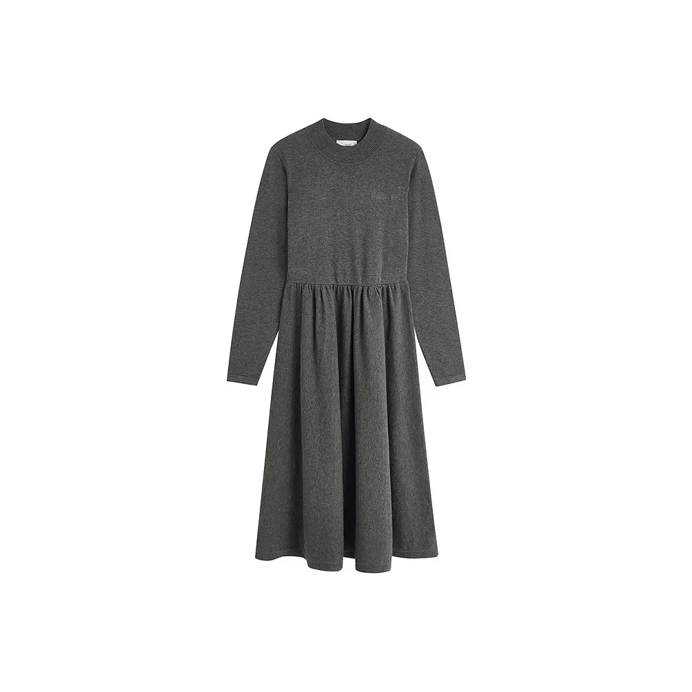 Inman Темно-серый Женские Длинные Платья с Длинными Рукавами