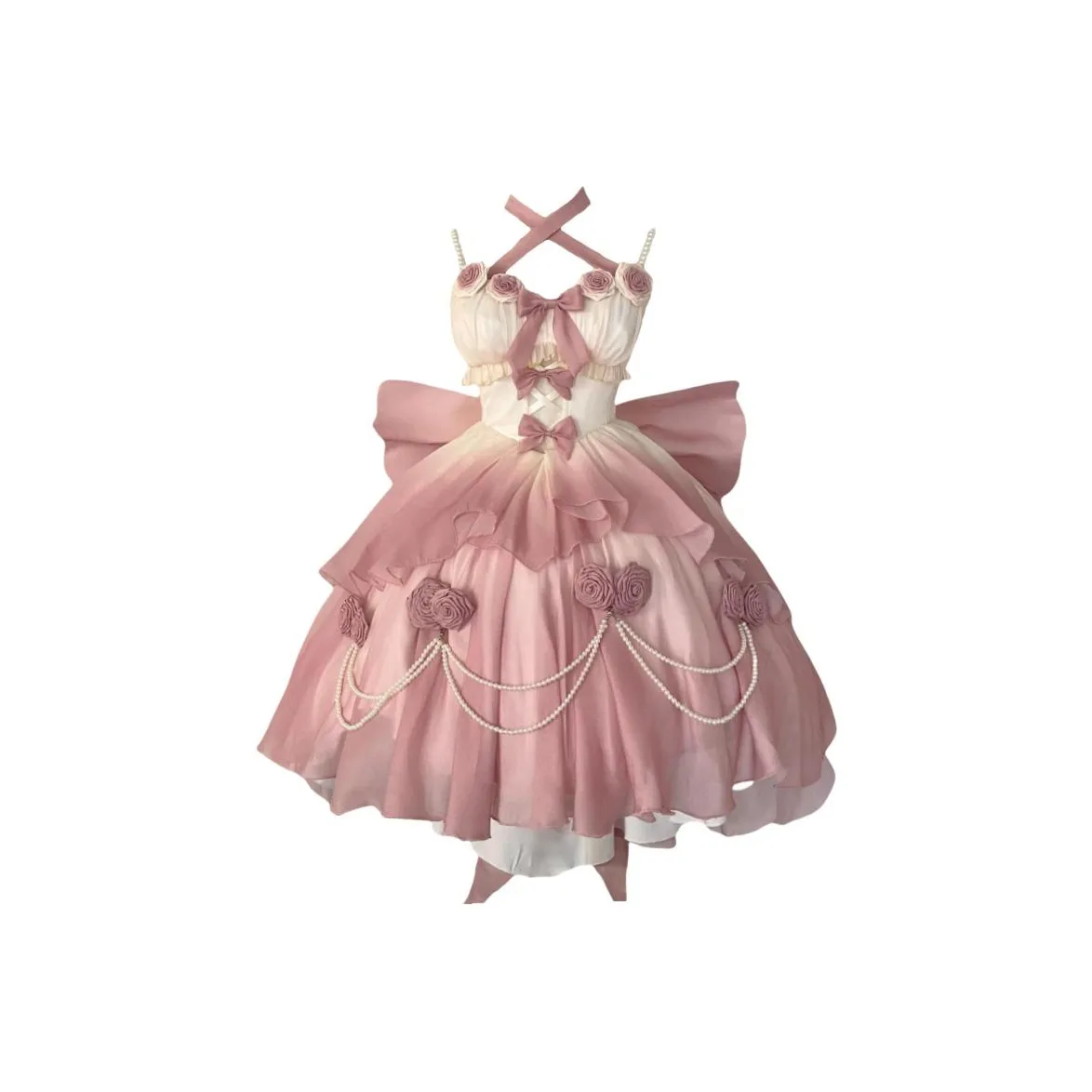 WLEQK Градиент Розовый Женские Лолита Платья