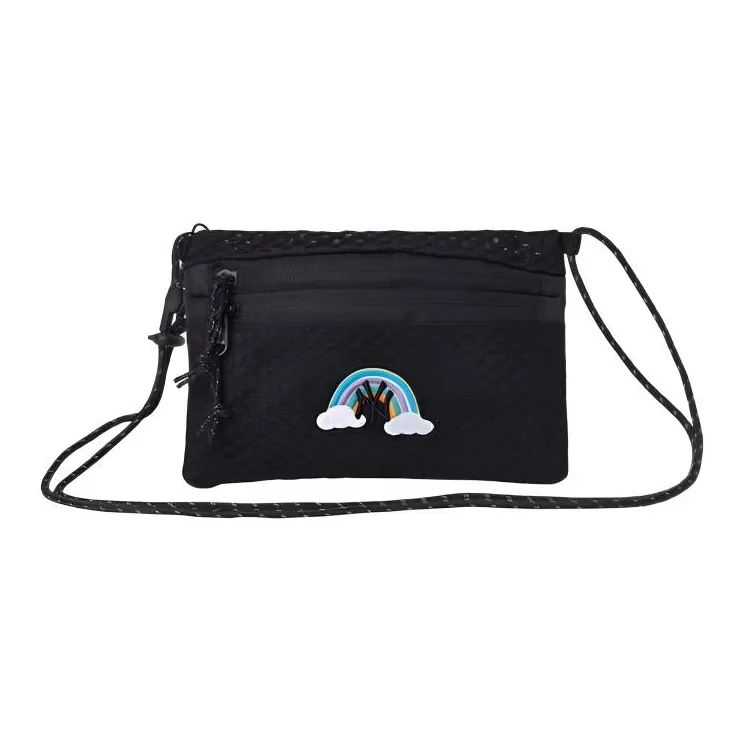 New Era Rainbow NY Logo Embroidery Crossbody Bag Unisex Black