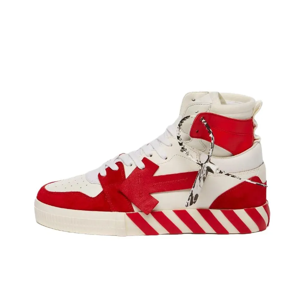 OFF WHITE Vulcanized Hi Top White Red