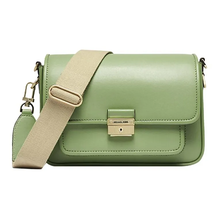 MICHAEL KORS MK Bradshaw Leather Crossbody Bag, Shoulder Bag Women's Light Green