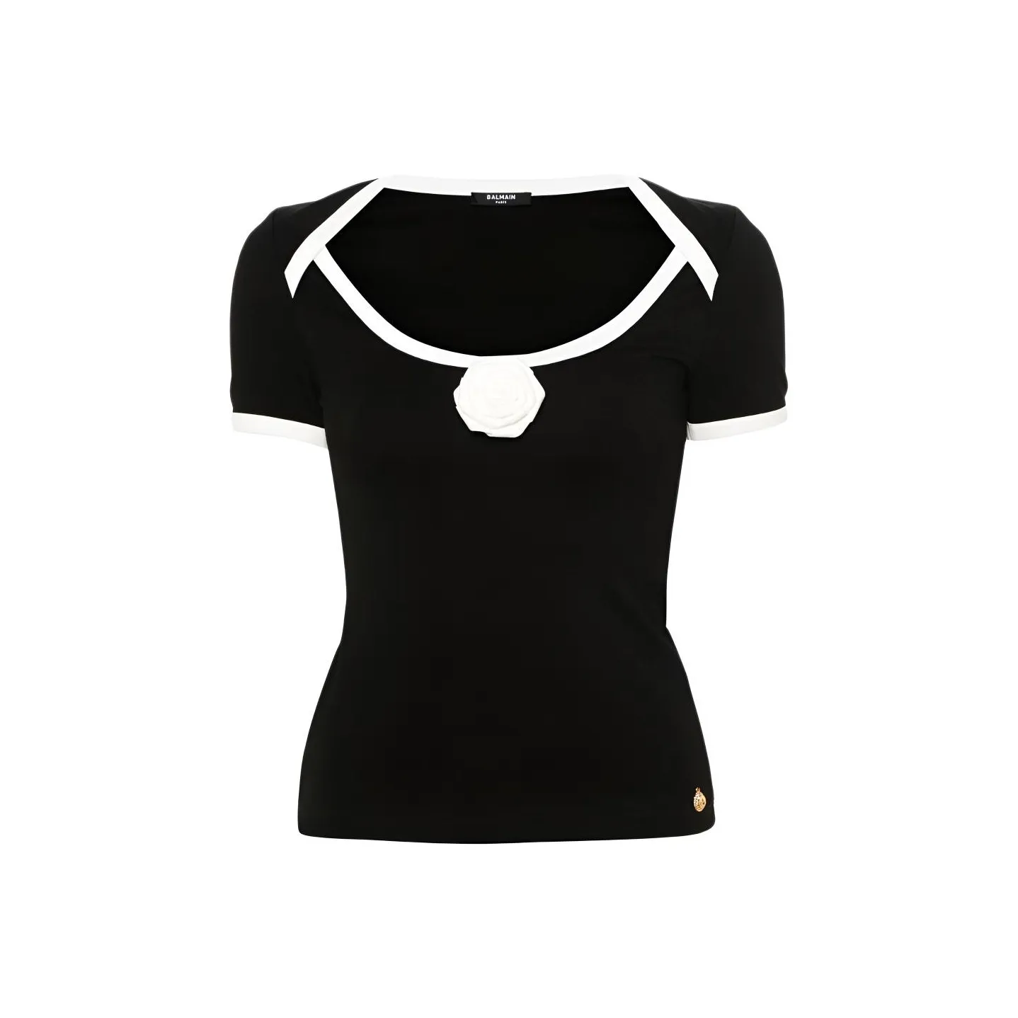 BALMAIN Boat Neck Short Sleeved Top