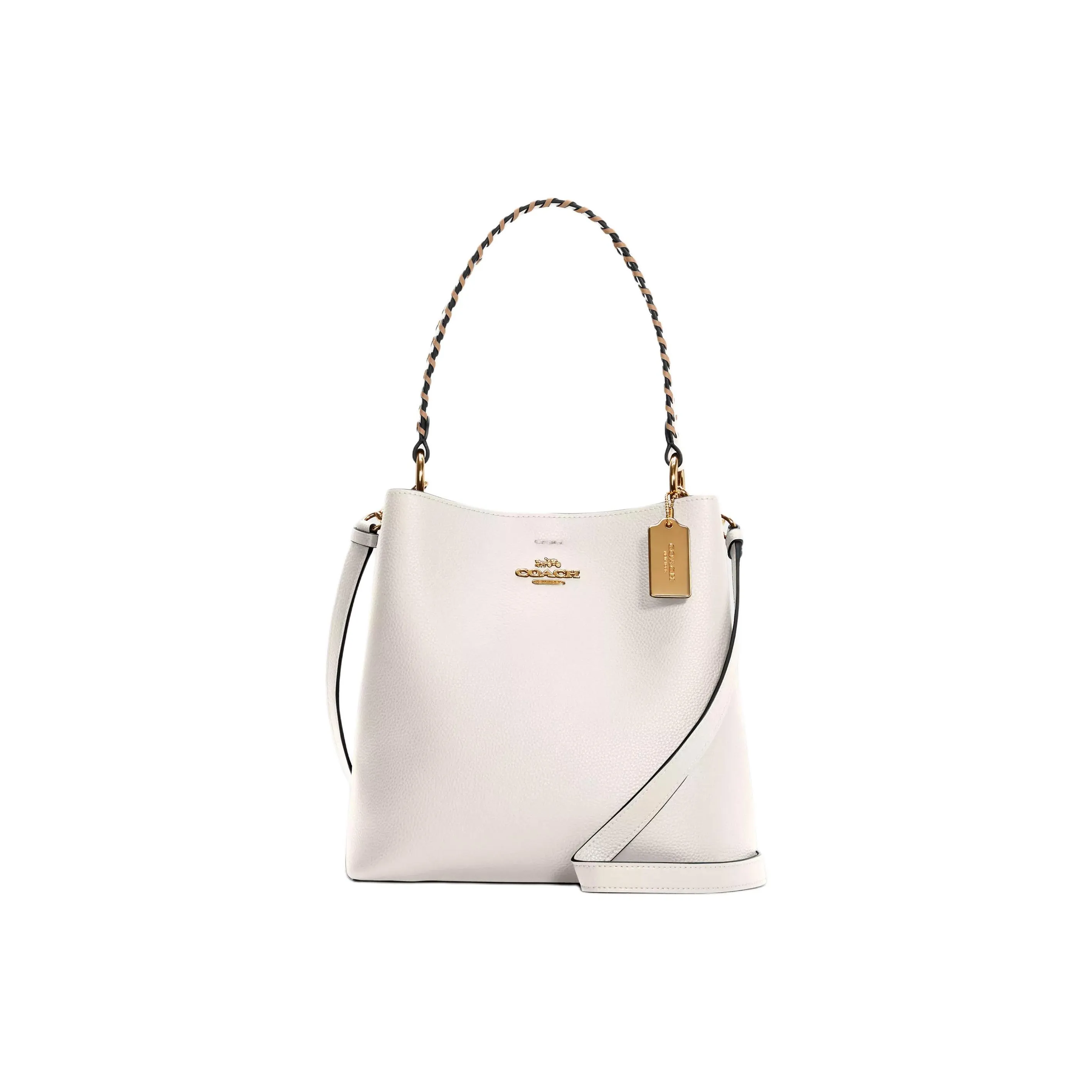 COACH Town Полированная кожа с галькой гладкая кожа сумка через плечо сумка среднего размера женская цвет мел белый