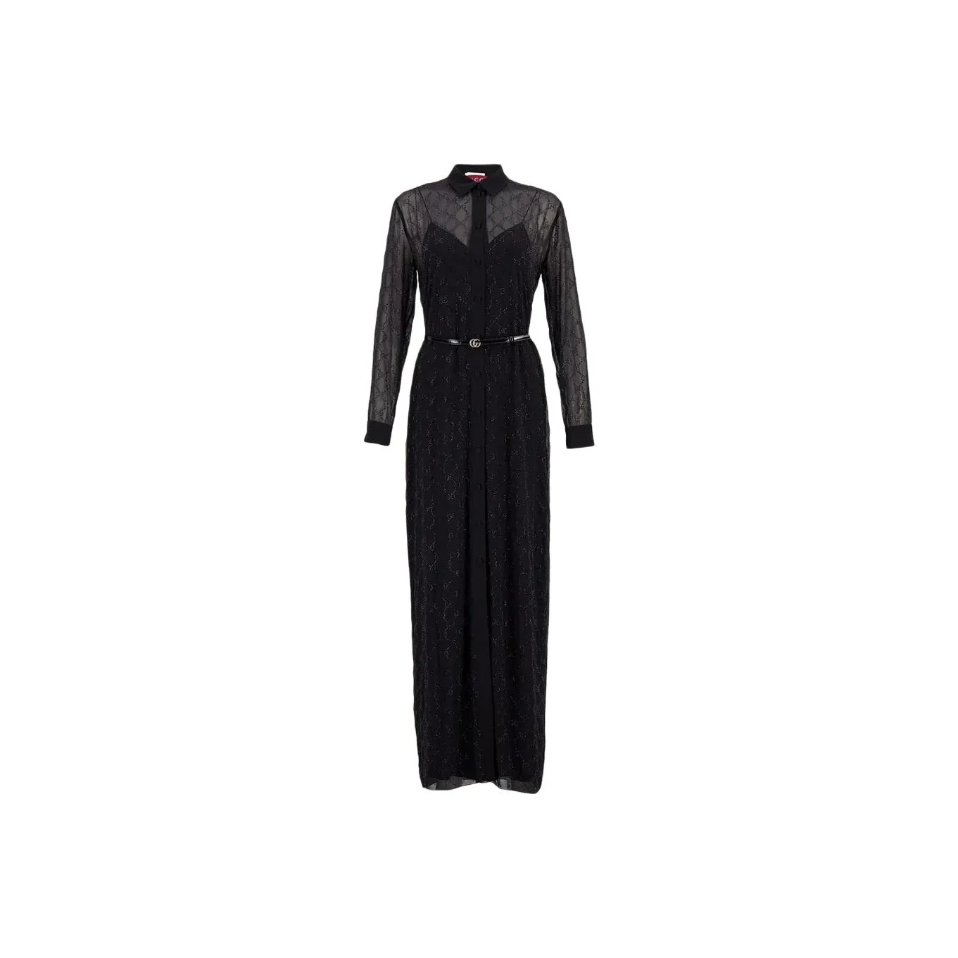 GUCCI Sheer Detailed Long-Sleeve Dress