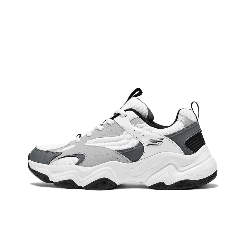 Skechers DLITES Дышащий Легкий Увеличивающий Высоту Низкий Топ Повседневная Обувь Мужская Белая