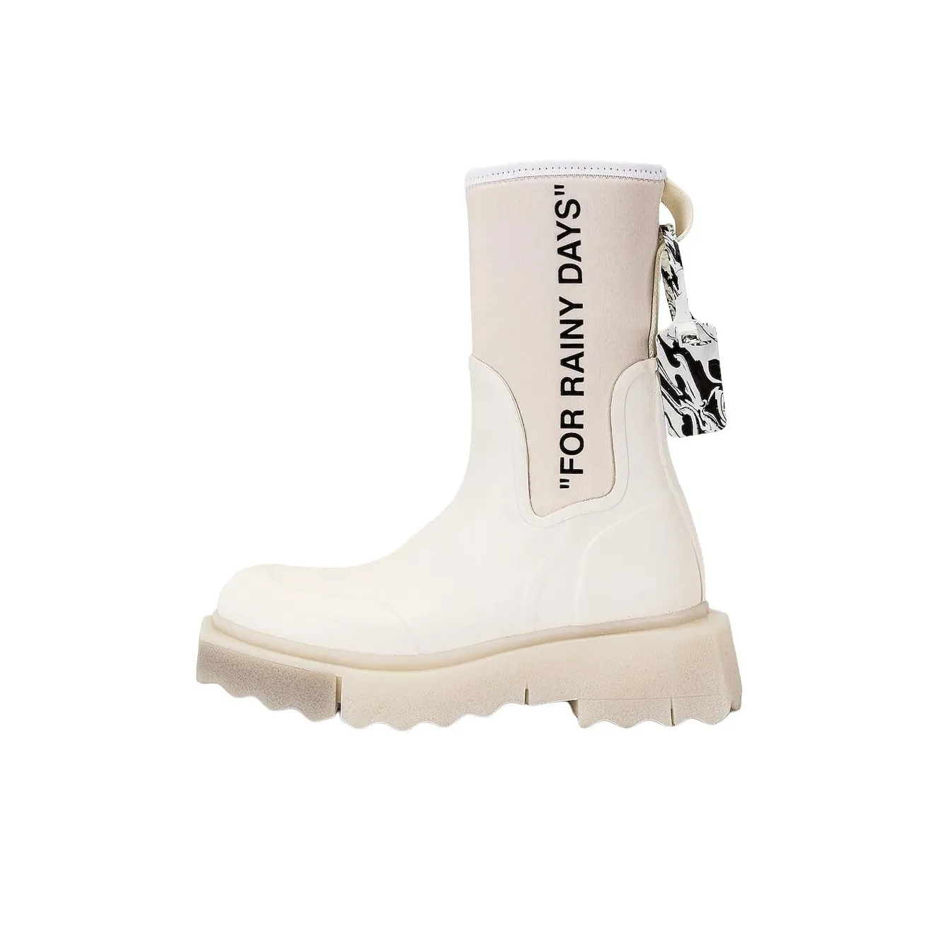 OFF WHITE 'For Rainy Days' Rain Boots White Women's