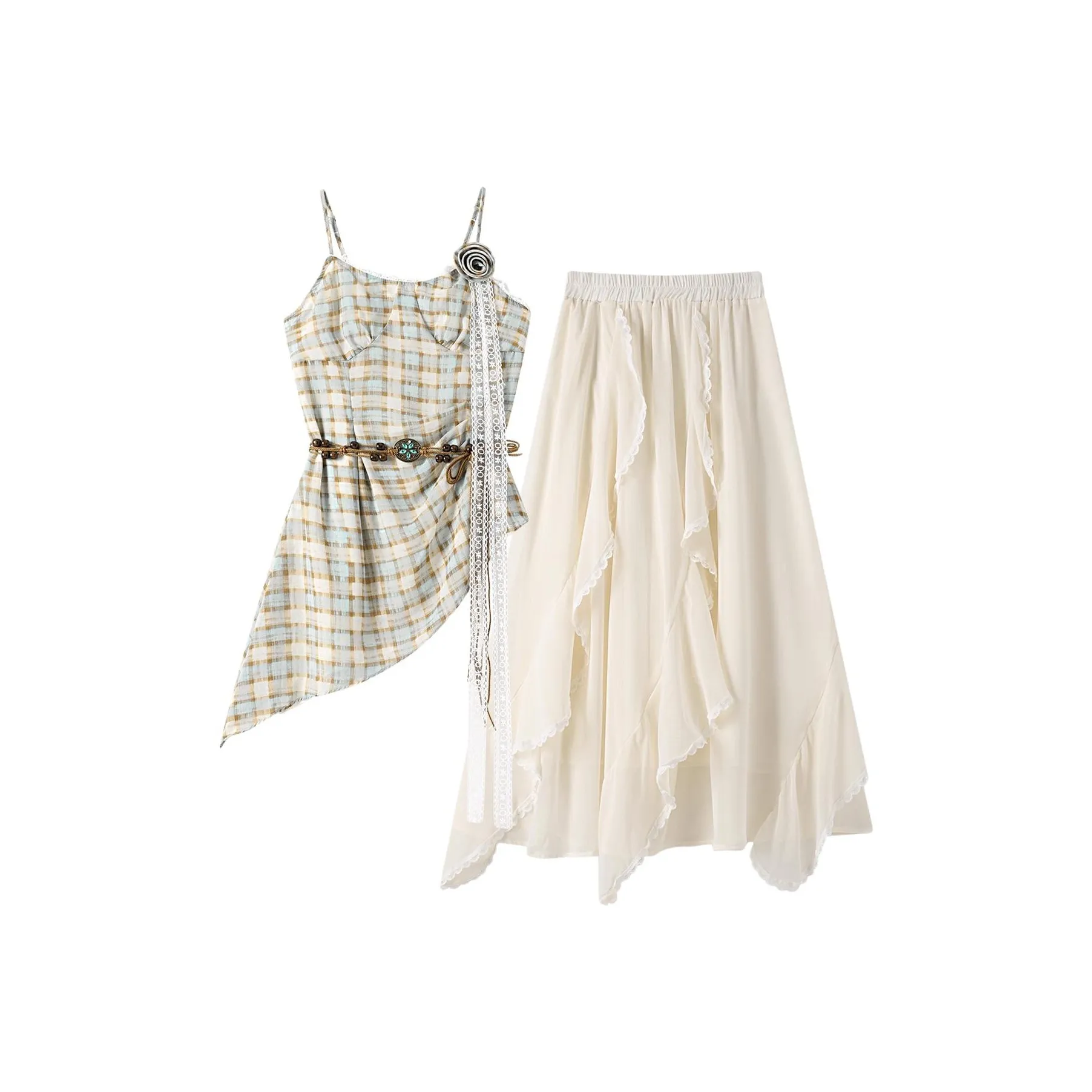 ABBY GODDESS Экрю Женские Комплекты с Юбкой