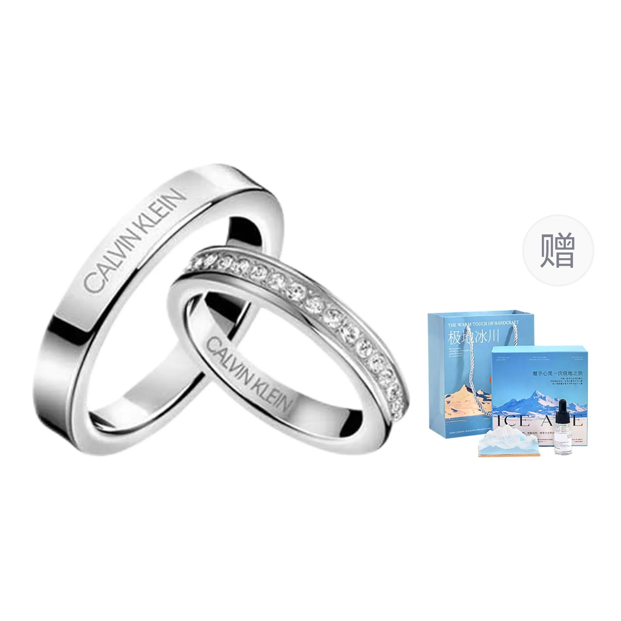 CALVIN KLEIN Titanium Steel Rings Unisex Silver