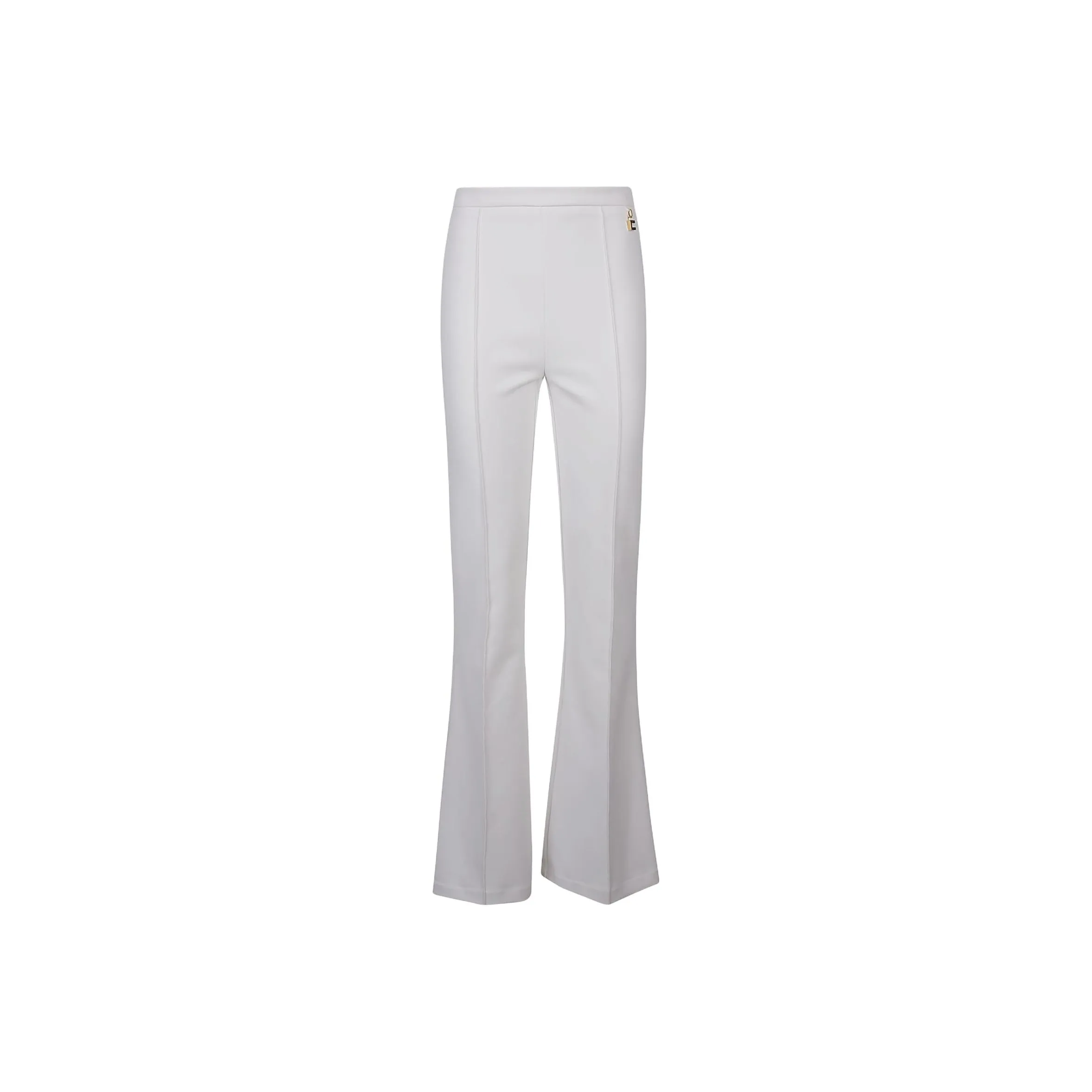 Elisabetta Franchi Logo Charm Stretch Palazzo Trousers