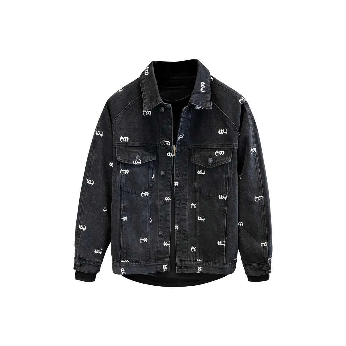 YGQPZHZ Черный Мужской Джинсовый Куртка
