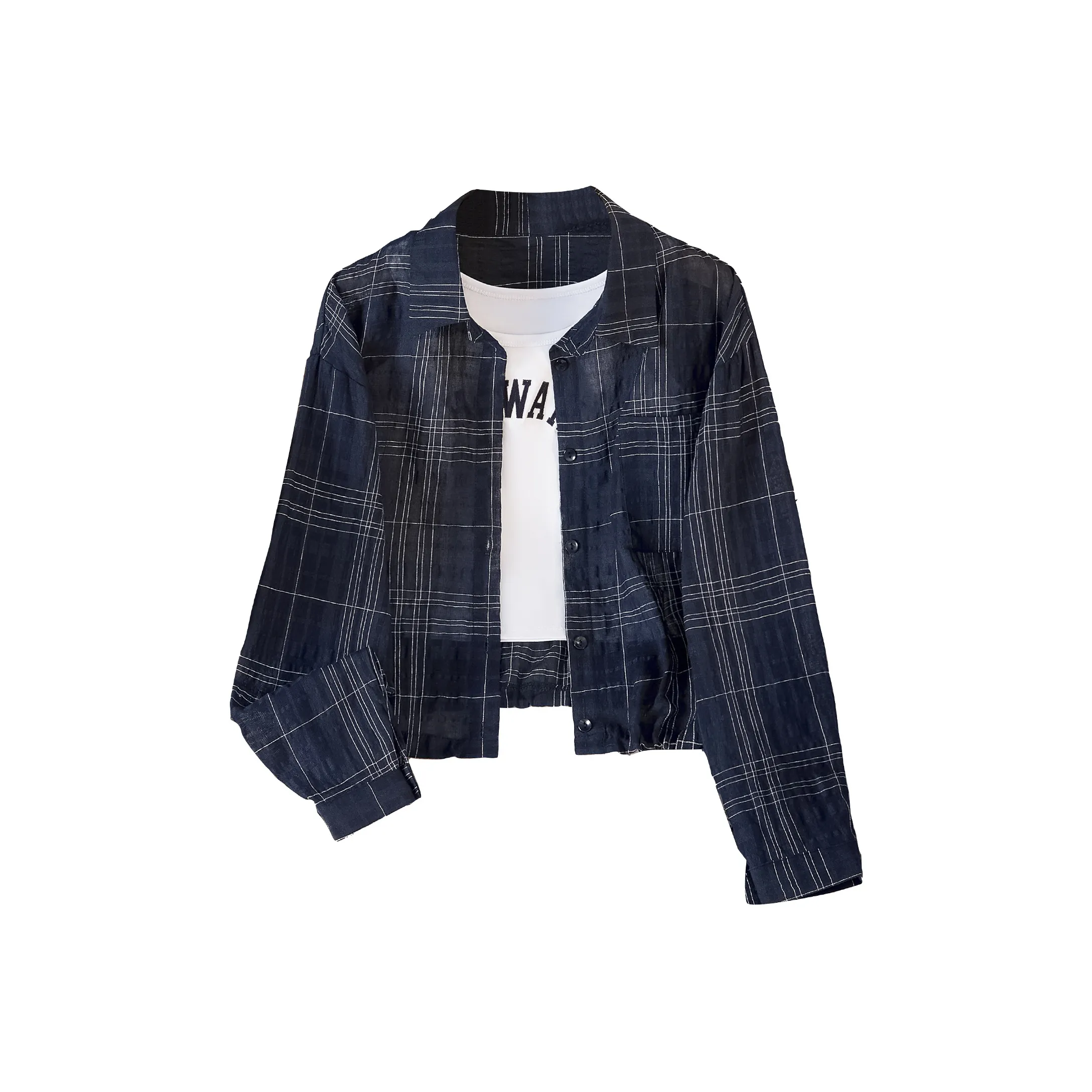 TOUCH Рубашка Женская Темно-Синяя Клетка