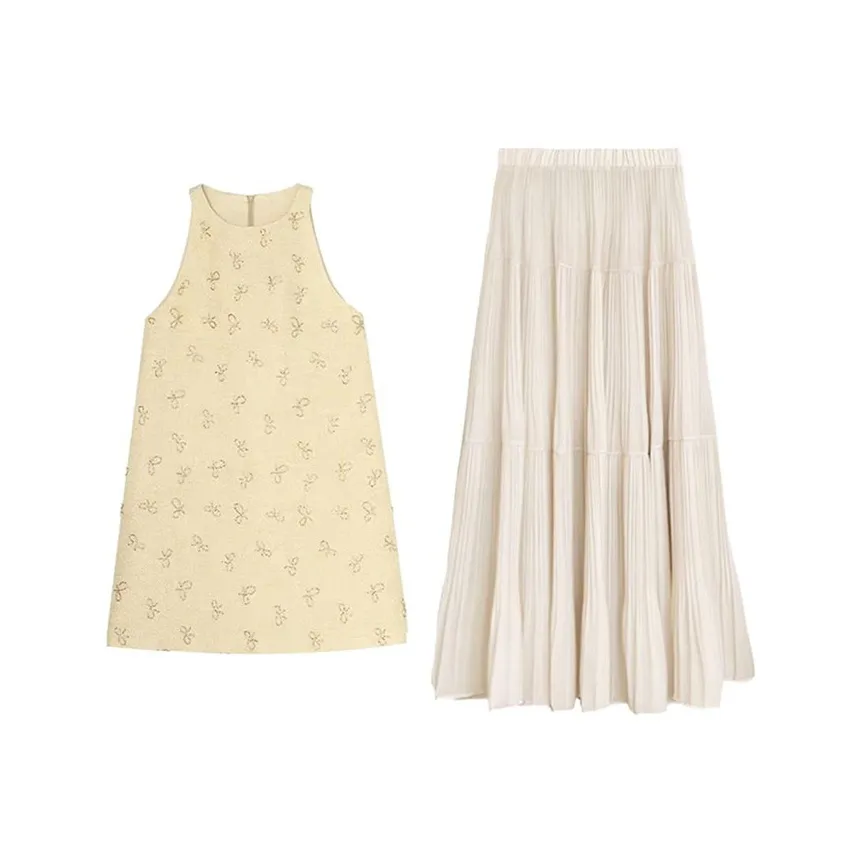 MARIE·COCO Желтое Платье+Юбка Женские Комплекты с Юбкой