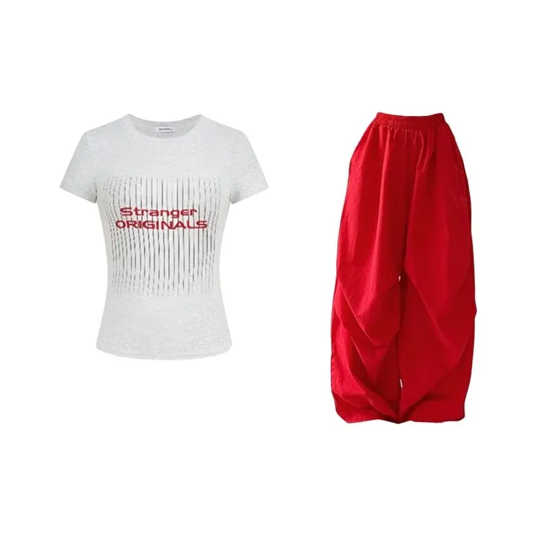 TIBINB Топ и Штаны Женские Повседневные Костюмы