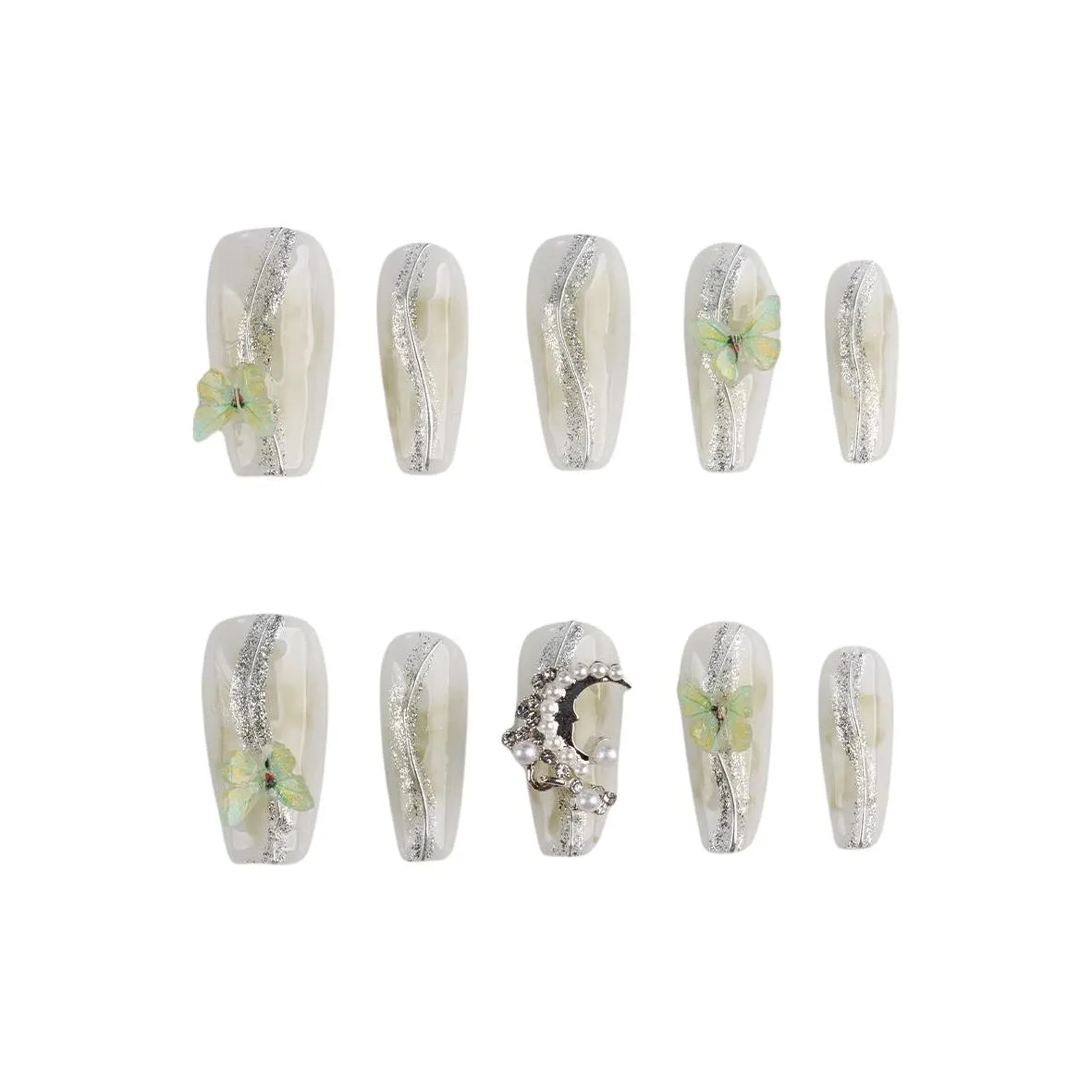 YIYIHE Мягкий Dreamy Butterfly Fairy MID Cropped Short Square Round Light Green Smudge