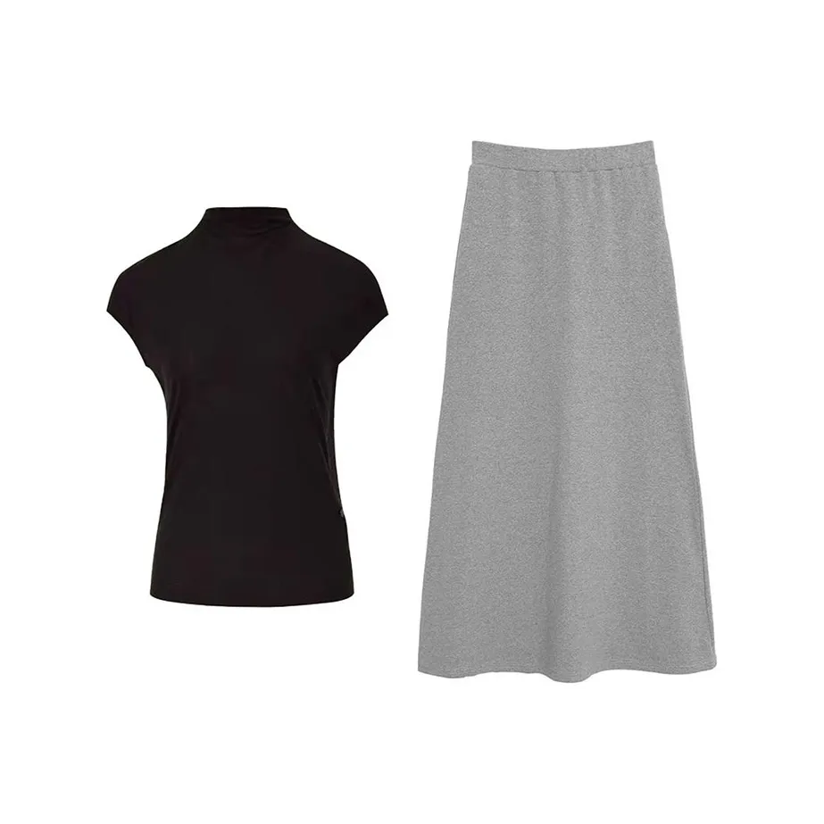 MARIE·COCO Черный топ + Юбка Женские Комплекты с юбкой