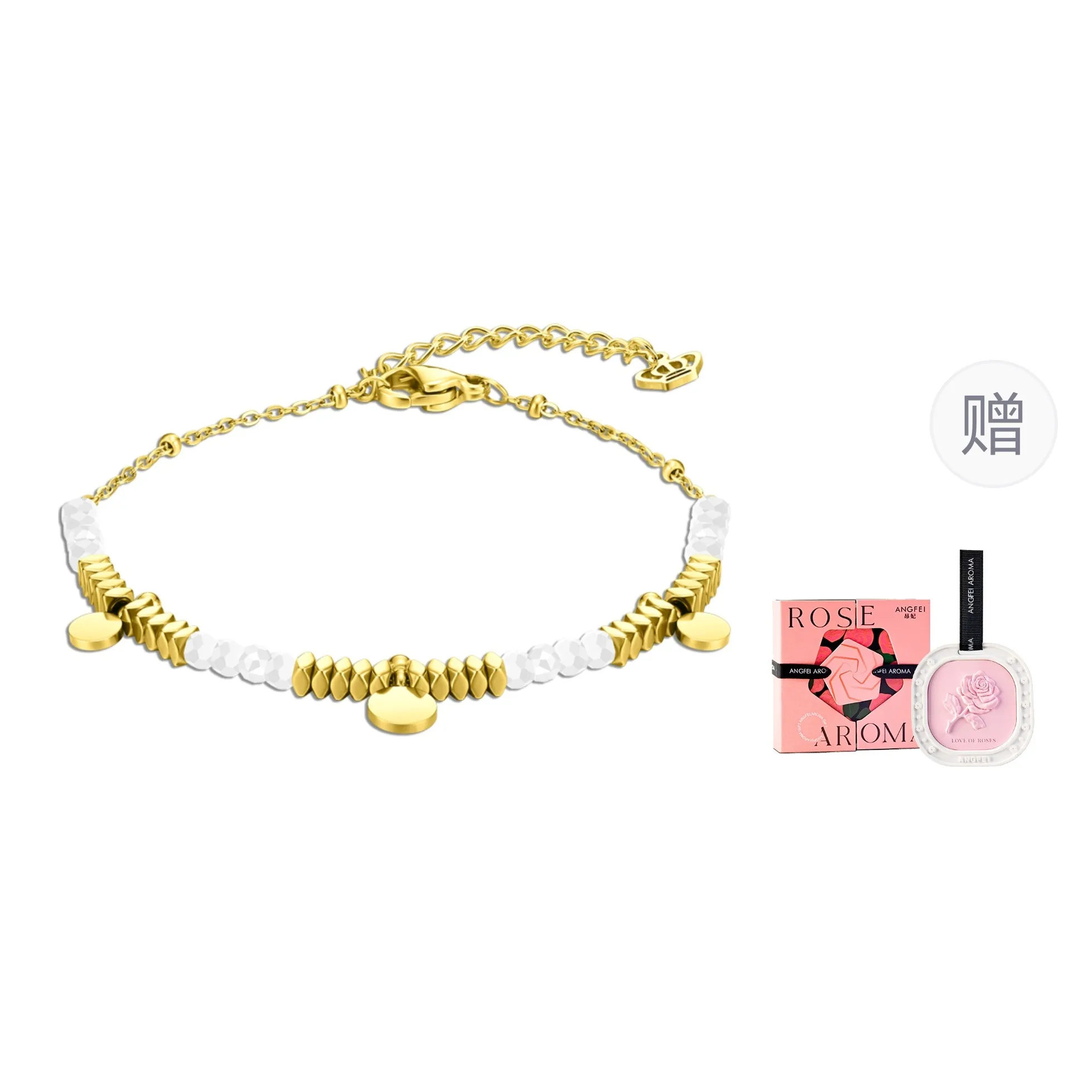 TIANWANG Stone Bracelets Women's White & Gold