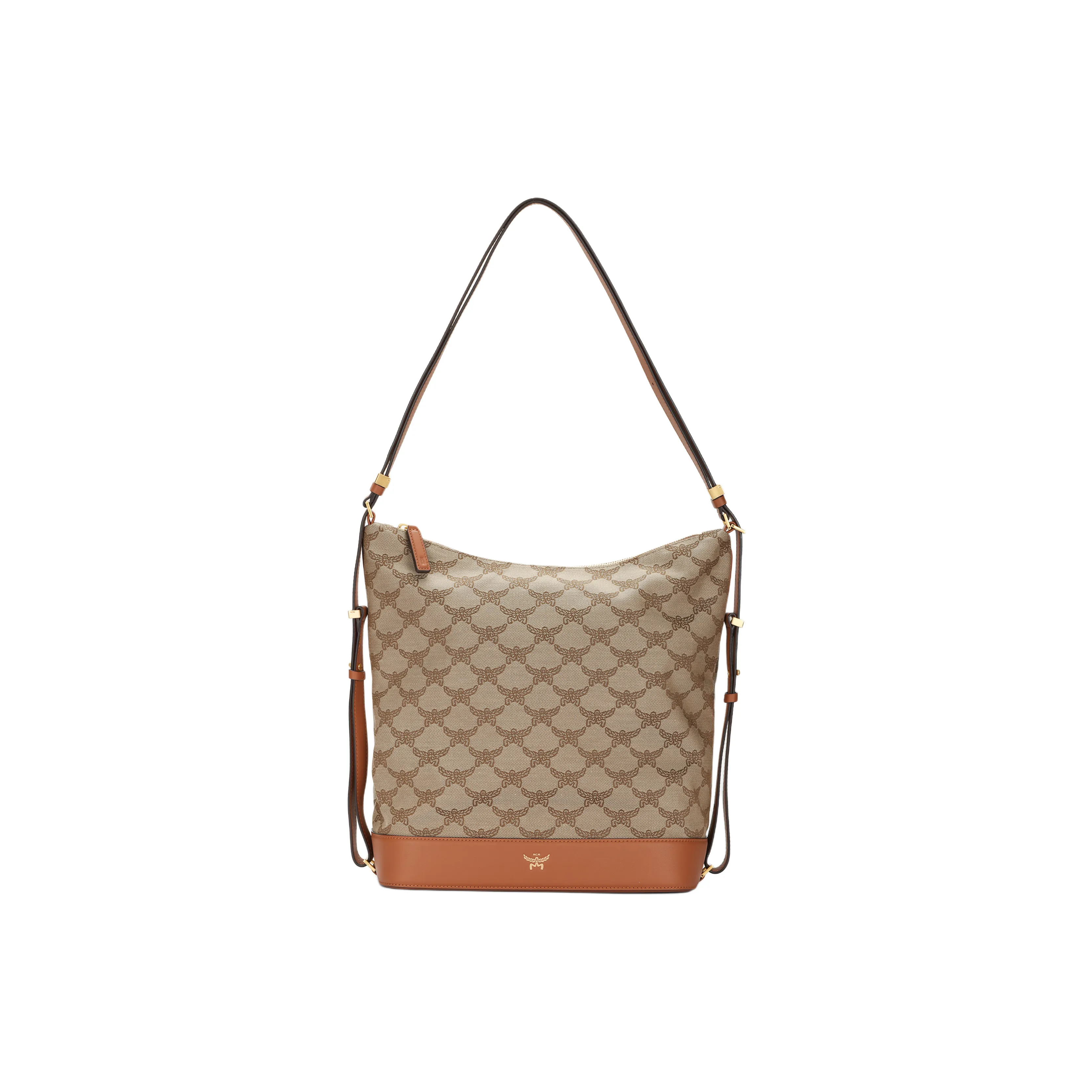 MCM Cow Leather Crossbody Bags Tubas Women's Beige & Brown