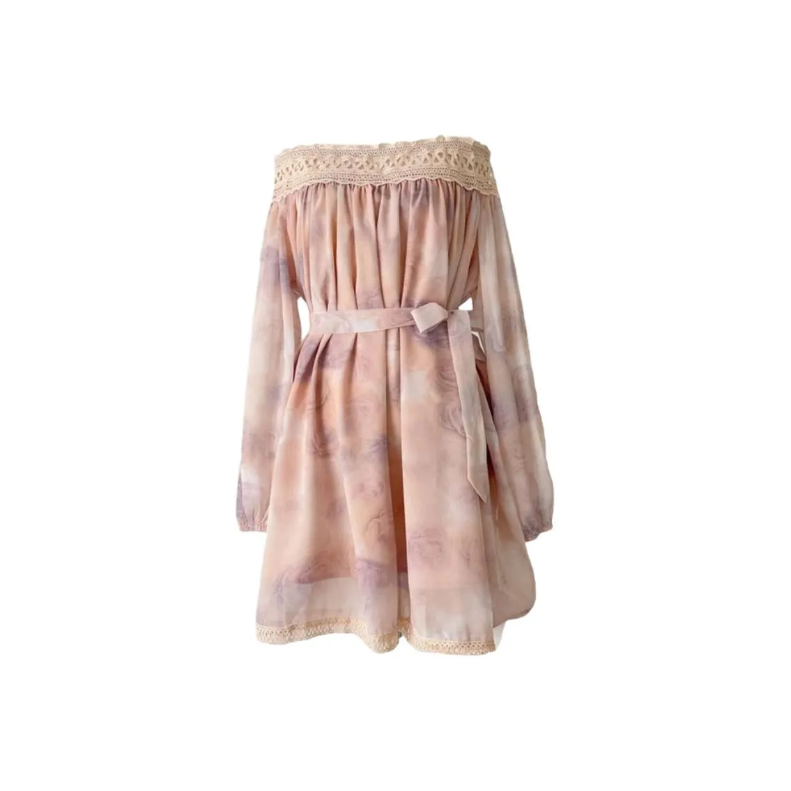 BEAUTIFUL CONFESSION Elegant Elegance Модный Длинный Рукав Шифон Платье с Мягкой и Удобной Текстурой Женское