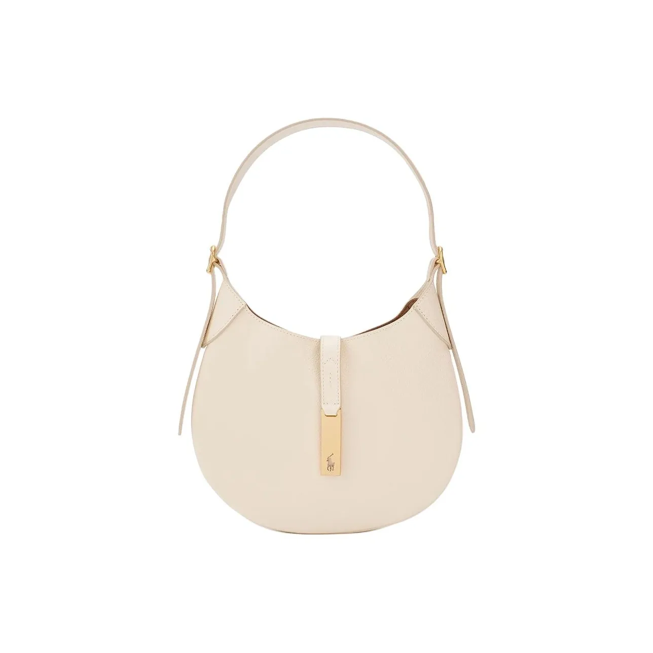 Polo Ralph Lauren Polo ID Cow Leather Shoulder Bag Trumpets Women's Ivory