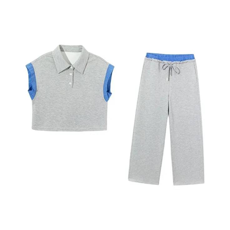 TIBINB Без рукавов Топ+Штаны Женские Повседневные Костюмы