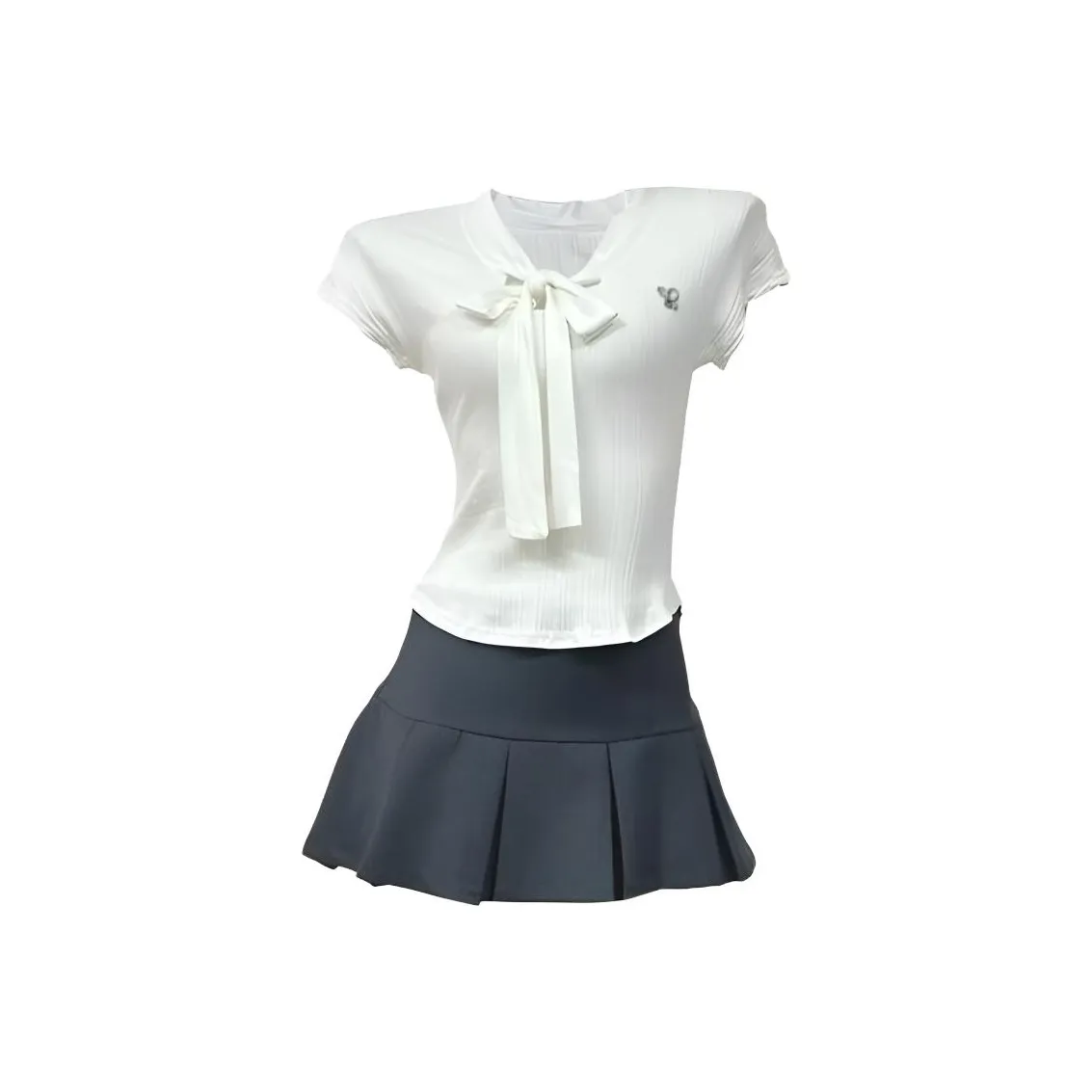 GORGEOUSIDEA Белый топ + Короткая юбка Женские Комплекты с юбкой