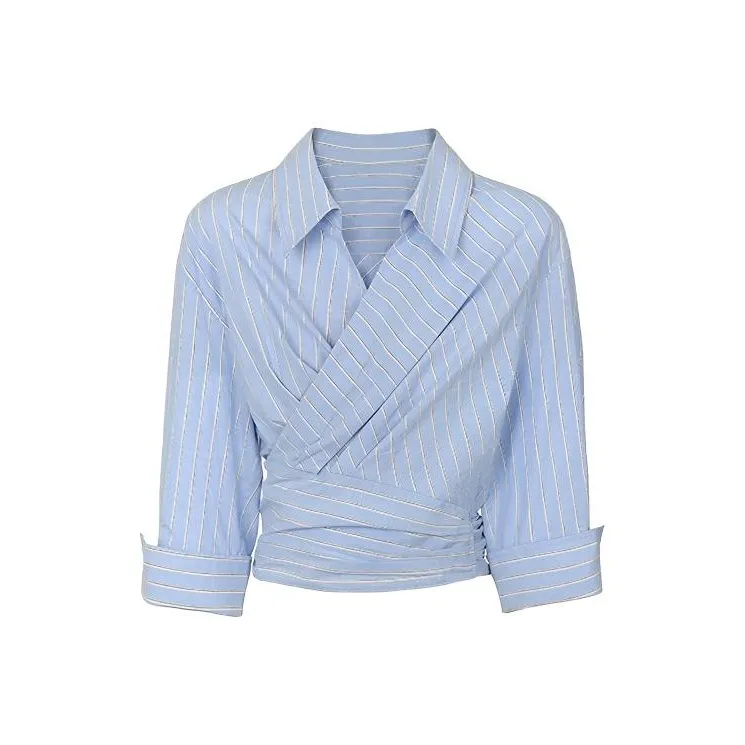 Leather Cat Синий Женские Рубашки