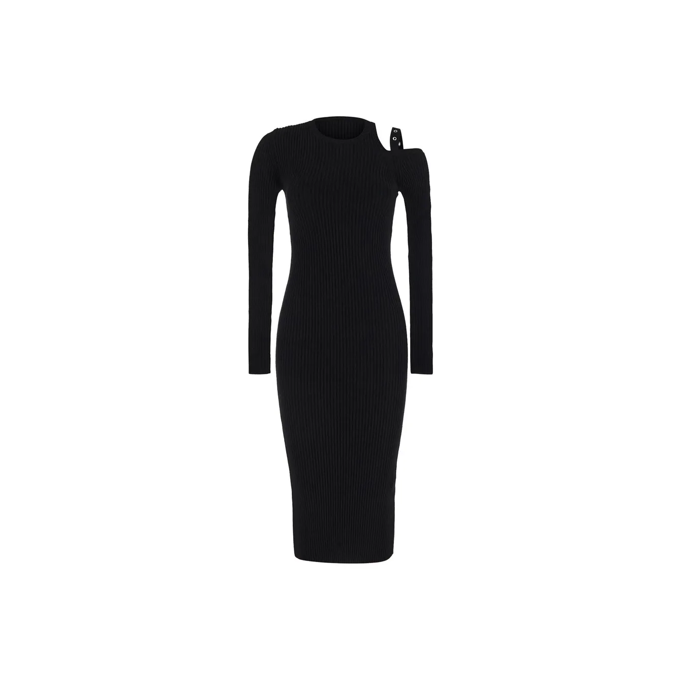 Blumarine Eyelet Detailed Ribbed Dress
