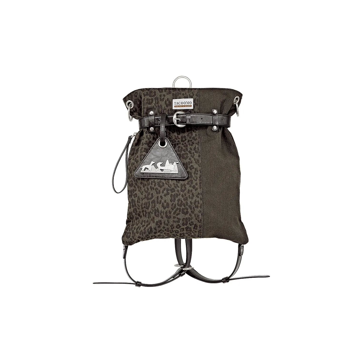 Great Dog and Black Horse Ткань Рюкзак Большой Женский Леопардовый С принтом