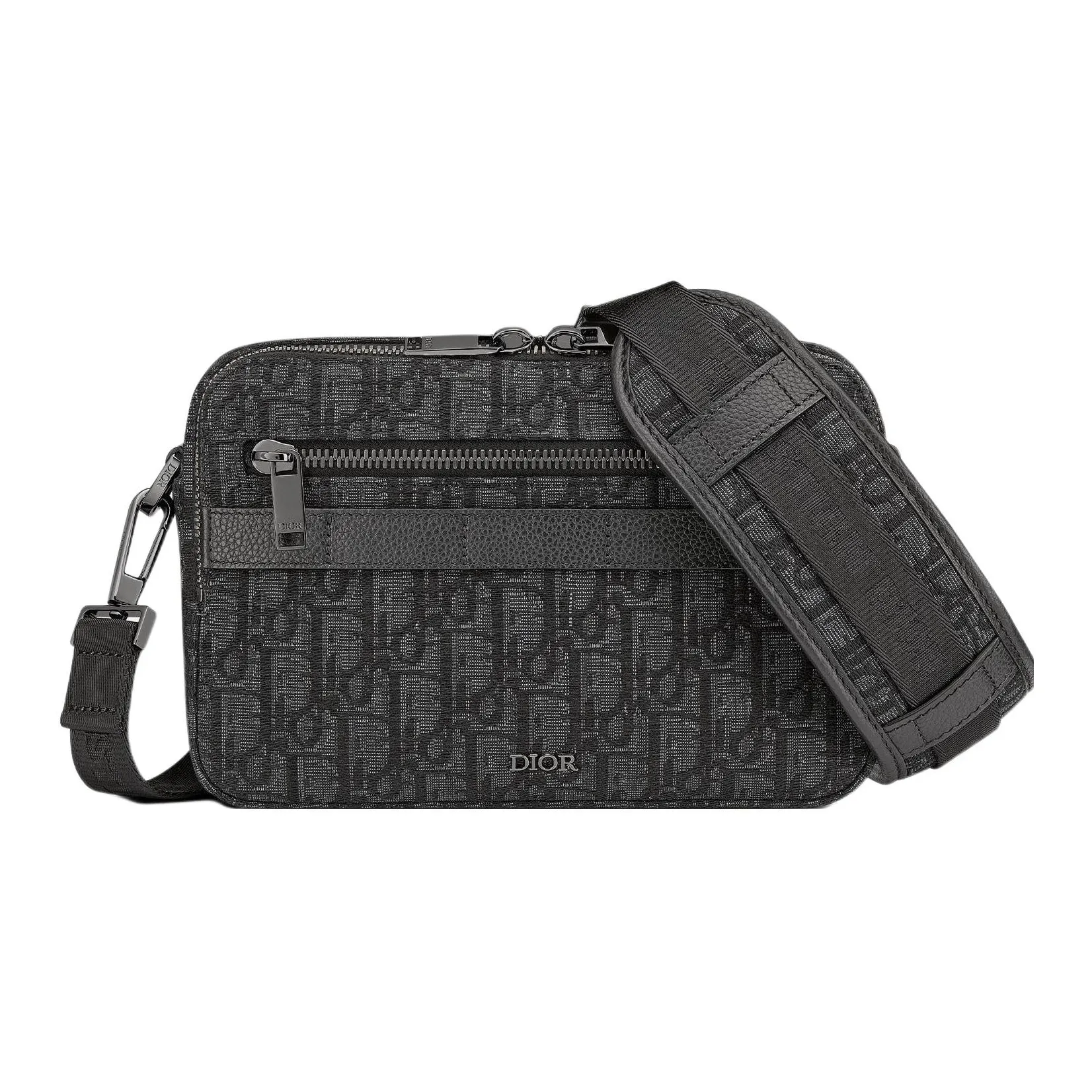 DIOR Grained Calfskin Messenger Bag, Shoulder Bag, Crossbody Bag Men's Black