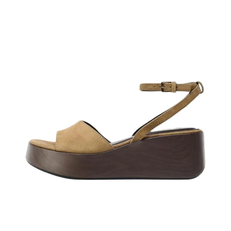 ZARA One Ремень Сандалии Женские Темно-коричневый Желтый