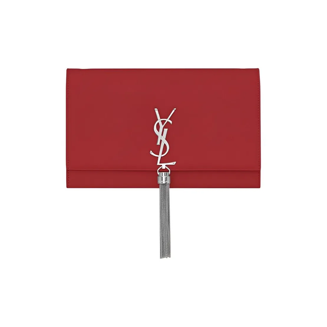 SAINT LAURENT Leather Fringe Bag, Crossbody Bag, Shoulder Bag Women's Cupid Red