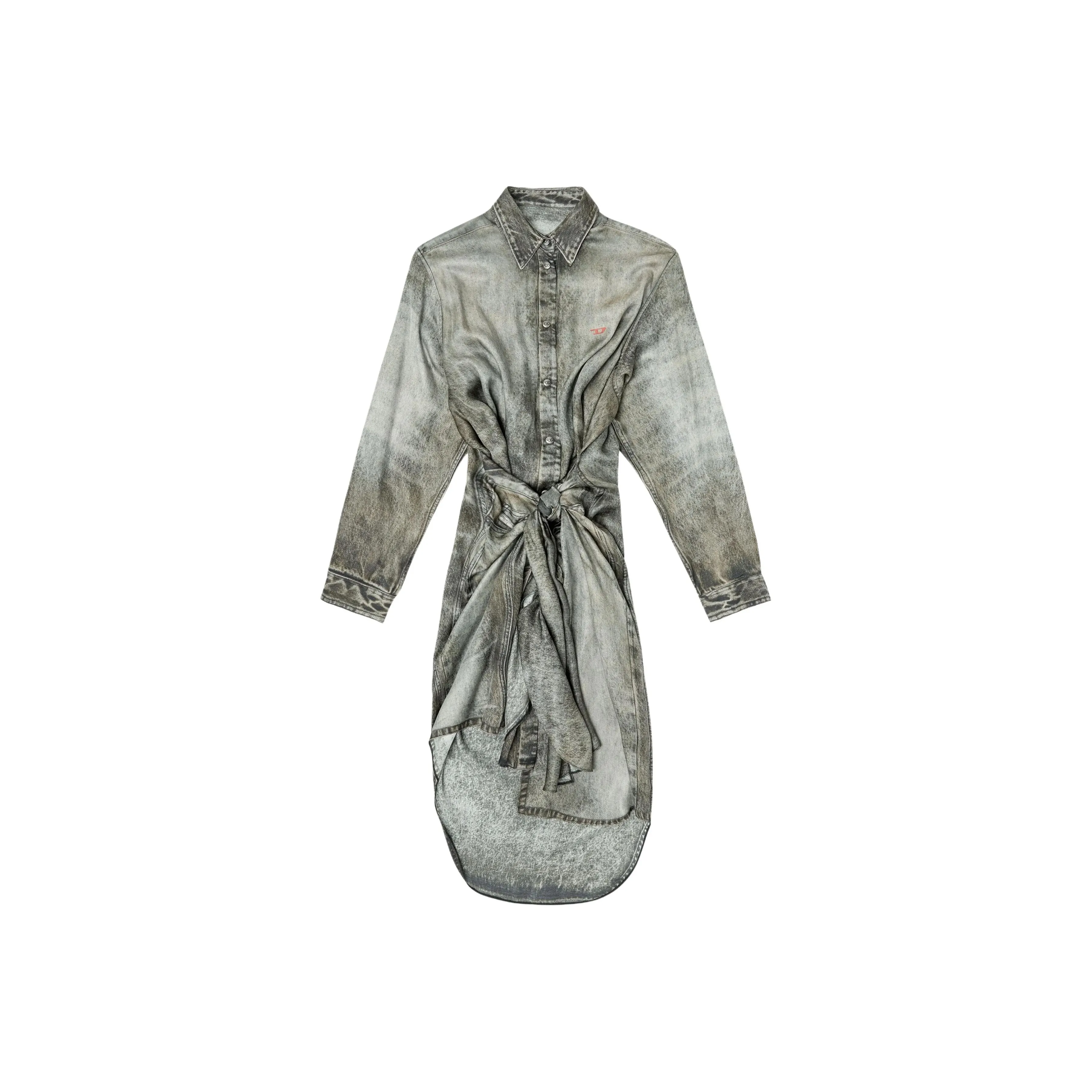 DIESEL SS25 Длинное Платье с Длинными Рукавами Женское