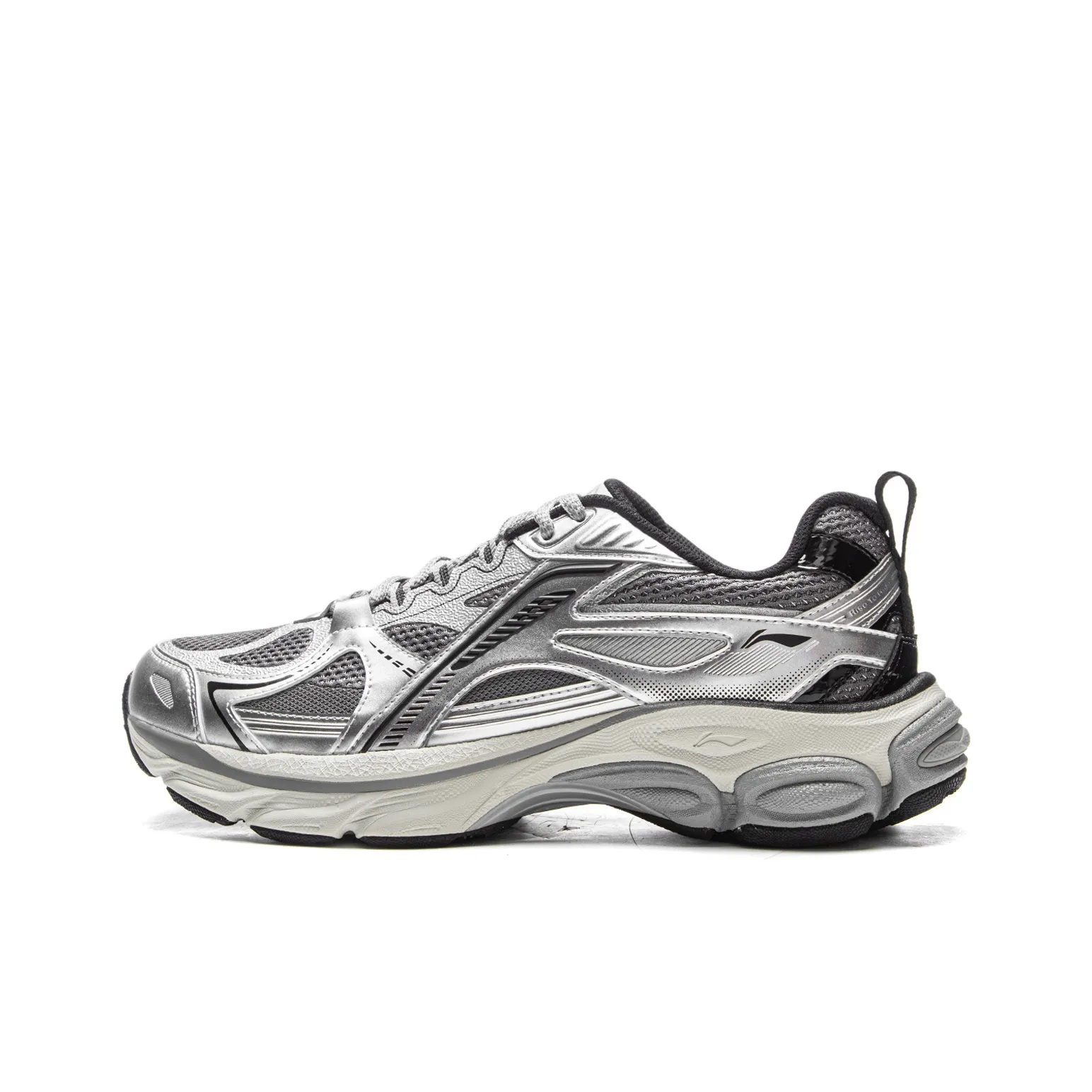 LINING Boom Support Амортизация Устойчивость к скольжению Устойчивость к истиранию Низкий отскок Низкий топ Беговые кроссовки Мужской Серебристо-серый