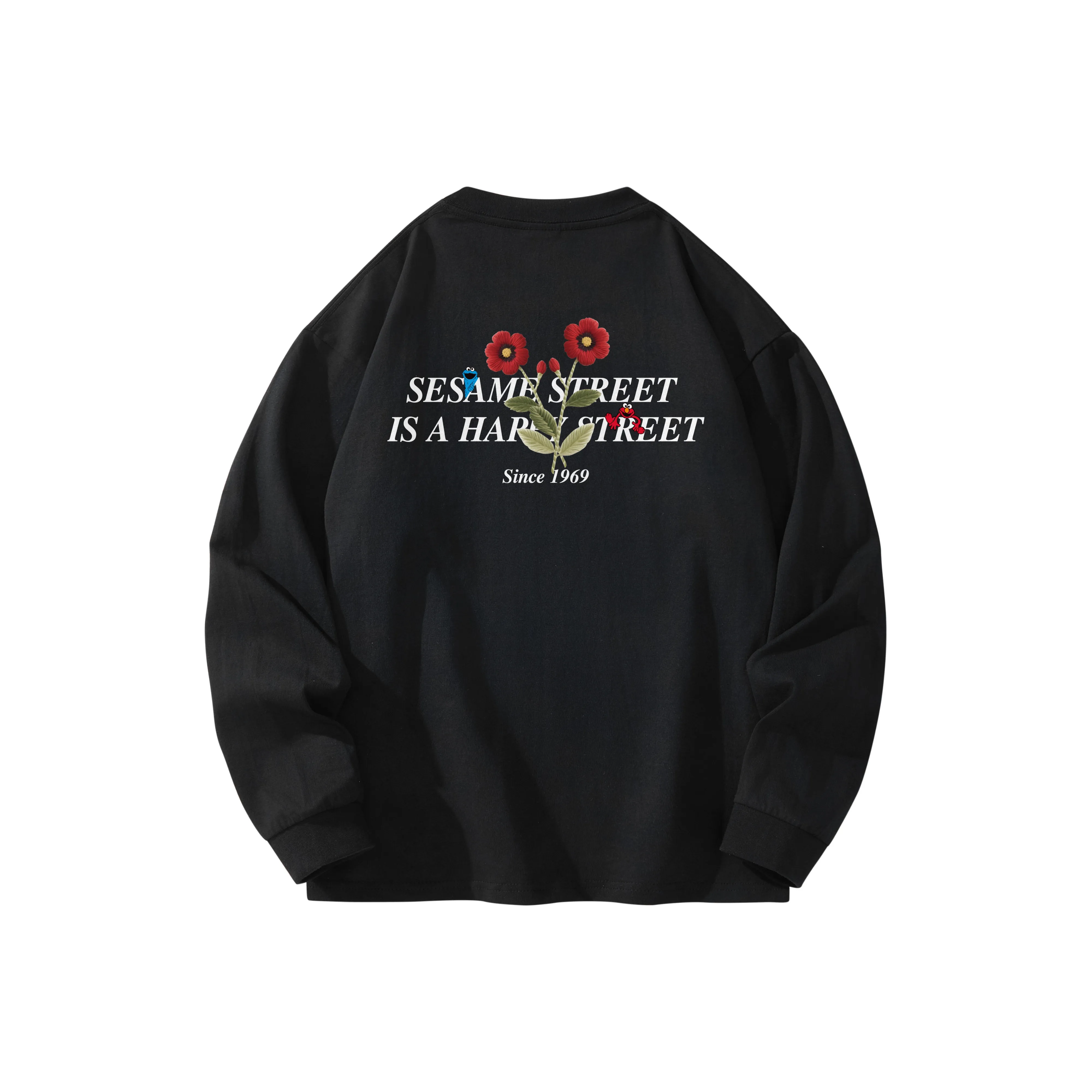 Улица Сезам Длинный рукав Т-рубашка Унисекс