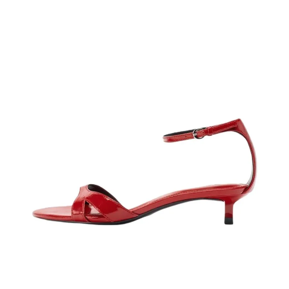 ZARA One Ремень Сандалии 4CM Женские Красные