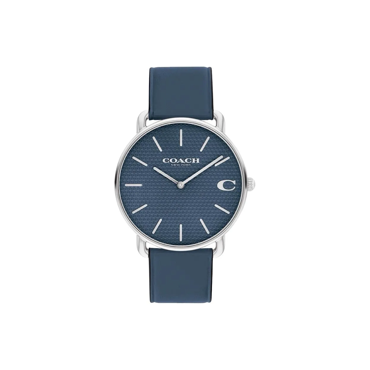 COACH ELLIOT Collection Мужские часы Кварцевый механизм Кожаный ремешок 41 мм Синий циферблат